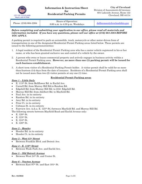 city of cleveland permit fees.